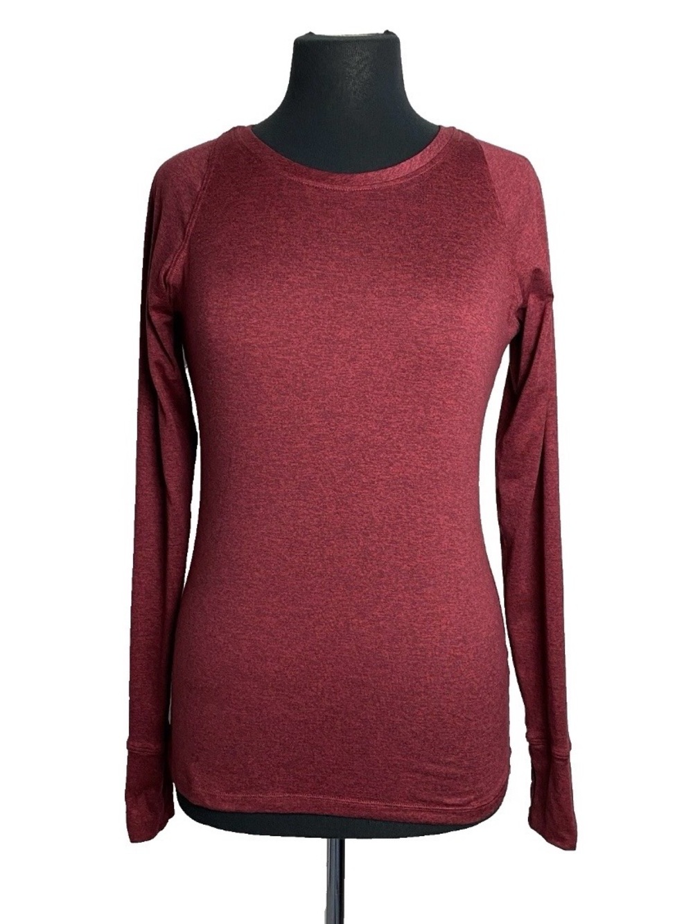 FLEO Long Sleeve Top Womens Medium Red Heather Activewear Athleisure Shirt